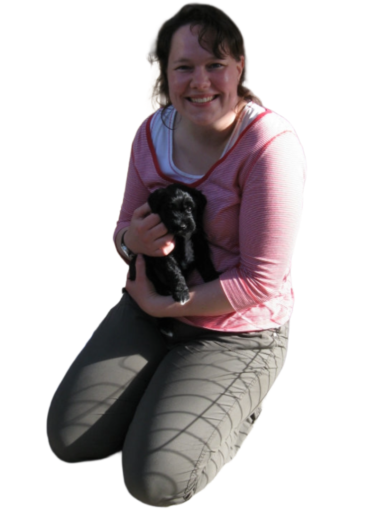 Claudia Rieker mit Rumo als Welpe
