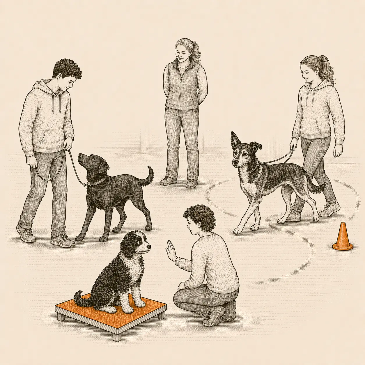 Junghund beim Training in der Hundeschule Schnüffelnase